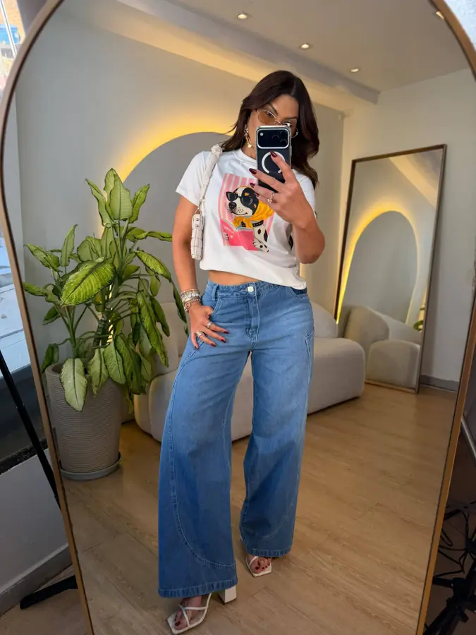 CALÇA JEANS BOLSO LATERAL